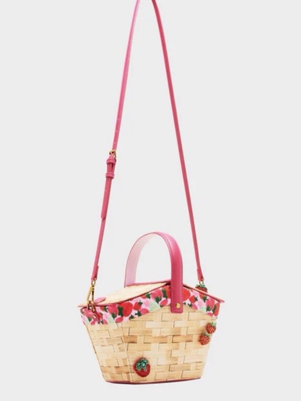 Betsey Johnson Kitsch Fresh N Fruity Picnic Basket Crossbody Bag and Wallet NWOT